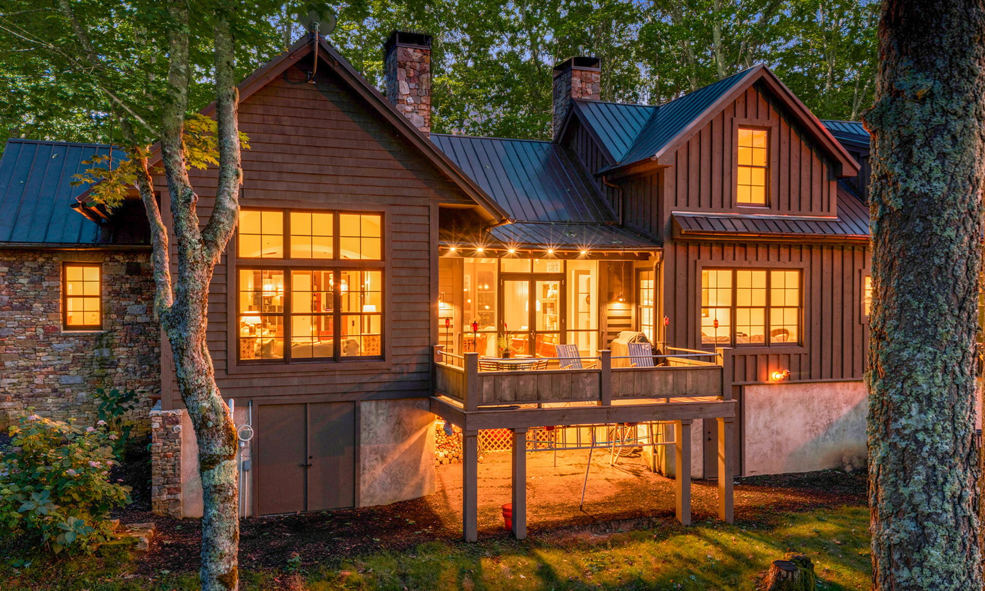 rear view of home twilight